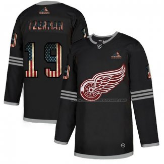 Maillot Hockey Detroit Red Wings Steve Yzerman 2020 USA Flag Noir