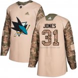 Maillot Hockey Enfant San Jose Sharks Martin Jones Authentique 2017 Veterans Day Camouflage