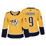 Maillot Hockey Femme Nashville Predators Filip Forsberg Authentique Joueur Jaune