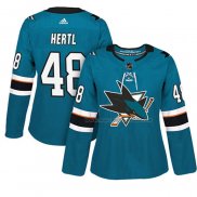 Maillot Hockey Femme San Jose Sharks Tomas Hertl Authentique Joueur Vert