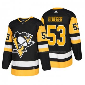 Maillot Hockey Pittsburgh Penguins Teddy Blueger Domicile Authentique Joueur Noir