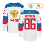 Maillot Hockey Rusia Nikita Kucherov Premier 2016 World Cup Blanc