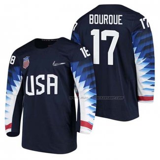 Maillot Hockey USA Chris Bourque 2018 Olympic Bleu