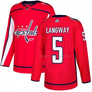 Maillot Hockey Washington Capitals Rod Langway Domicile Authentique Rouge