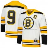 Maillot Hockey Boston Bruins Johnny Bucyk Mitchell & Ness 1973-74 Blue Line Blanc