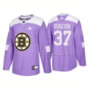 Maillot Hockey Boston Bruins Patrice Bergeron 2018 Fights Cancer Volet