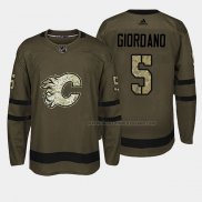 Maillot Hockey Calgary Flames Mark Giordano 2018 Salute To Service Vert Militar