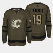 Maillot Hockey Calgary Flames Matthew Tkachuk 2018 Salute To Service Vert Militar