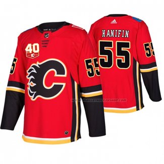 Maillot Hockey Calgary Flames Noah Hanifin 40th Anniversaire Tercera Retro Rouge