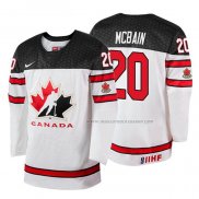 Maillot Hockey Canada Jack Mcbain 2018 Iihf World Championship Joueur Blanc