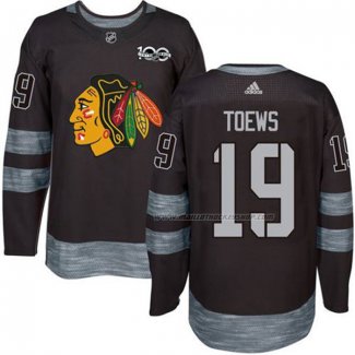 Maillot Hockey Chicago Blackhawks Jonathan Toews 1917-2017 100th Anniversaire Noir