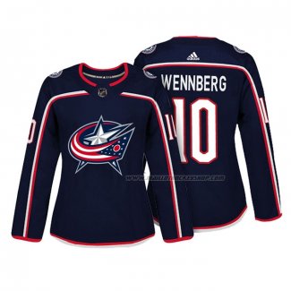 Maillot Hockey Femme Columbus Blue Jackets Alexander Wennberg Authentique Joueur Bleu