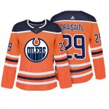 Maillot Hockey Femme Edmonton Oilers Leon Draisaitl Authentique Joueur Orange
