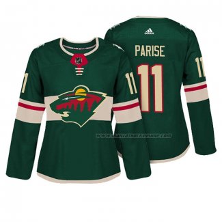 Maillot Hockey Femme Minnesota Wild Zach Parise Authentique Joueur Vert