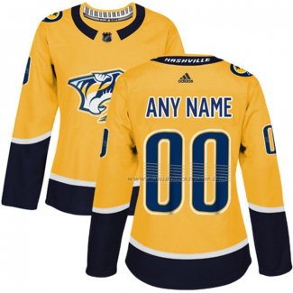 Maillot Hockey Femme Nashville Predators Personnalise Domicile Jaune