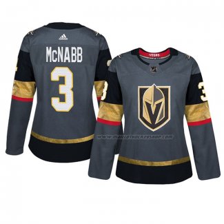 Maillot Hockey Femme Vegas Golden Knights Brayden Mcnabb Domicile Authentique Joueur Gris