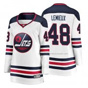 Maillot Hockey Femme Winnipeg Jets Brendan Lemieux Heritage Breakaway Blanc