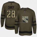 Maillot Hockey New York Rangers Paul Carey 2018 Salute To Service Vert Militar