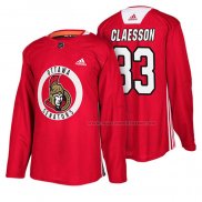 Maillot Hockey Ottawa Senators Fredrik Claesson New Season Practice Rouge