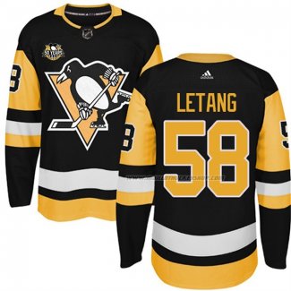 Maillot Hockey Pittsburgh Penguins Kris Letang 50 Anniversary Domicile Premier Noir