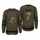 Maillot Hockey San Jose Sharks Paul Martin 2018 Salute To Service Vert Militar