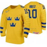 Maillot Hockey Suecia Alexander Holtz Domicile 2020 Iihf World Junior Championship Jaune