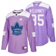 Maillot Hockey Toronto Maple Leafs Curtis Mcelhinney 2018 Fights Cancer Volet