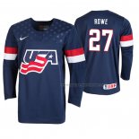 Maillot Hockey USA Cameron Rowe 2019 Iihf World U18 Championship Bleu