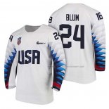 Maillot Hockey USA Jonathon Blum 2018 Olympic Blanc