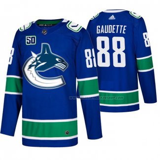 Maillot Hockey Vancouver Canucks Adam Gaudette 2019-20 Domicile Authentique Bleu