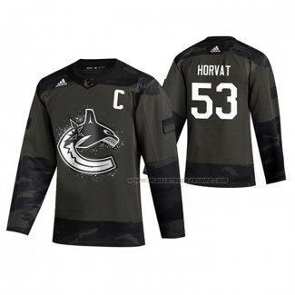 Maillot Hockey Vancouver Canucks Bo Horvat 2019 Veterans Day Camouflage