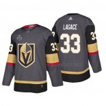 Maillot Hockey Vegas Golden Knights Maxime Lagace Bound Patch 2018 Stanley Cup Final Gris