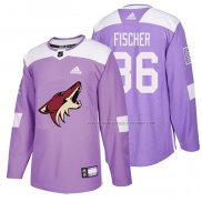 Maillot Hockey Arizona Coyotes Christian Fischer 2018 Fights Cancer Volet