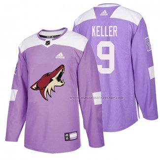 Maillot Hockey Arizona Coyotes Clayton Keller 2018 Fights Cancer Volet