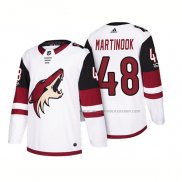 Maillot Hockey Arizona Coyotes Jordan Martinook 2018 Season Centennial Patch Team Road Blanc