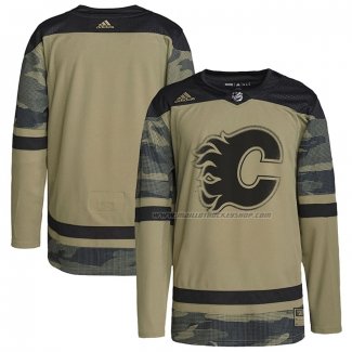 Maillot Hockey Calgary Flames Logo Military Appreciation Team Authentique Practice Camouflage