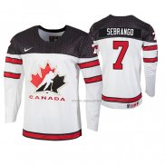 Maillot Hockey Canada Donovan Sebrango 2019 Hlinka Gretzky Cup Blanc