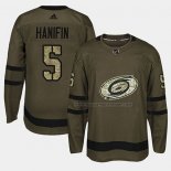 Maillot Hockey Carolina Hurricanes Noah Hanifin 2018 Salute To Service Vert Militar