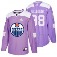 Maillot Hockey Edmonton Oilers Jesse Puljujarvi 2018 Fights Cancer Volet