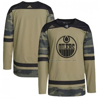 Maillot Hockey Edmonton Oilers Logo Military Appreciation Team Authentique Practice Camouflage