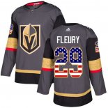 Maillot Hockey Enfant Vegas Golden Knights Marc-andre Fleury Domicile Authentique USA Flag Gris