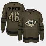 Maillot Hockey Minnesota Wild Jared Spurgeon 2018 Salute To Service Vert Militar