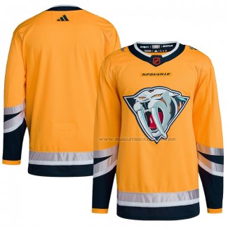 Maillot Hockey Nashville Predators Reverse Retro Authentique Blank Jaune