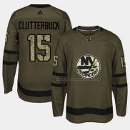Maillot Hockey New York Islanders Cal Clutterbuck 2018 Salute To Service Vert Militar