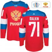 Maillot Hockey Rusia Evgeni Malkin Premier 2016 World Cup Rouge