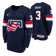 Maillot Hockey USA Evan Bushy 2019 Hlinka Gretzky Cup Bleu