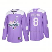 Maillot Hockey Washington Capitals Alex Ovechkin Authentique 2018 Fights Cancer Volet