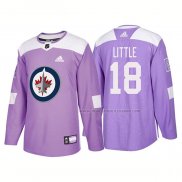 Maillot Hockey Winnipeg Jets Bryan Little Authentique 2018 Fights Cancer Volet