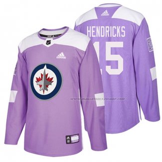 Maillot Hockey Winnipeg Jets Matt Hendricks 2018 Fights Cancer Volet