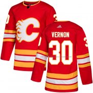 Maillot Hockey Calgary Flames Mike Vernon Alterner Authentique Rouge